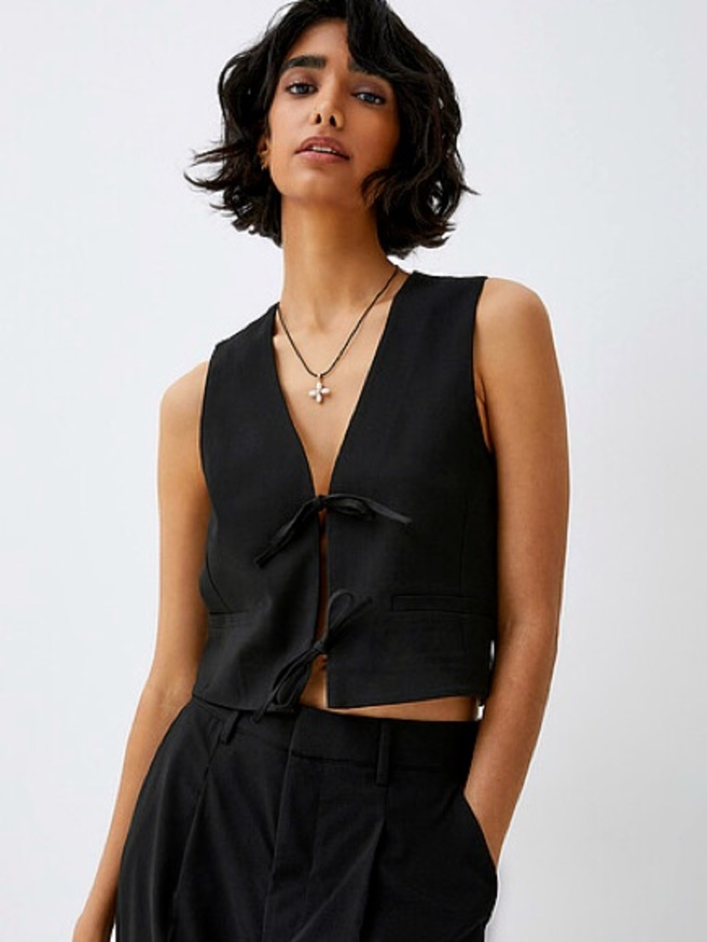 SIMONS Bow Dressy Vest